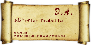 Dörfler Arabella névjegykártya